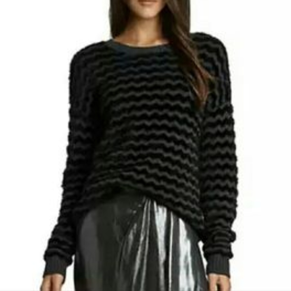 NEW BCBGeneration Black Fuzzy Eyelash Sweater XS/S